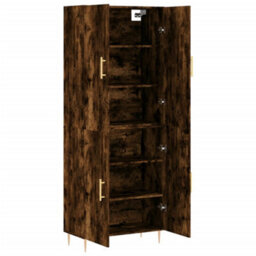 Berkfield Highboard Smoked Oak 69.5X34X180 Cm Engineered Wood - thumbnail 4