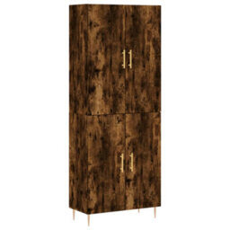 Berkfield Highboard Smoked Oak 69.5X34X180 Cm Engineered Wood - thumbnail 2