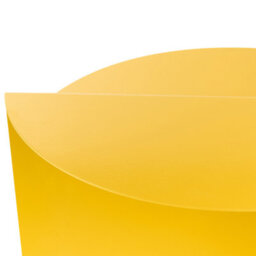 Wyld And Coco Yellow Metal Round Geometric Side Table With Dual Shelf, Compact Matt Finish - thumbnail 5