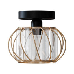 Ledsone Modern Crystal Chandelier E27 Semi Flush Ceiling Light, Gold, 18Cm, Incl. Bulb - thumbnail 1