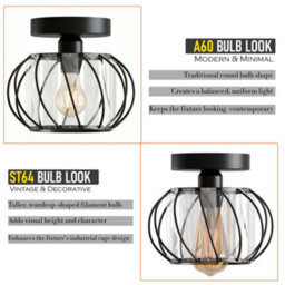 Ledsone Modern Crystal Chandelier E27 Semi Flush Ceiling Light, Gold, 18Cm, Incl. Bulb - thumbnail 3