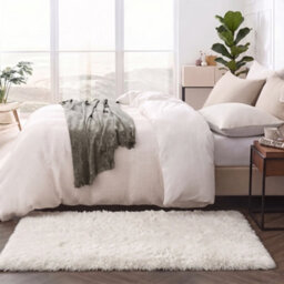 Oxford Homeware Shaggy Rug Anti-Slip Washable Soft Fluffy Living Room And Bedroom Rug (Cream, 50X80Cm) - thumbnail 6