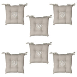 Dibor Set Of 6 Grey Love Birds Indoor Furniture Dining Chair Seat Pads - thumbnail 1