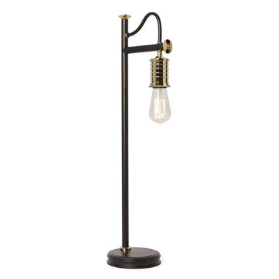 Luminosa Lighting Elstead Douille 1 Light Table Lamp Polished Brass, Black, E27 - image 1