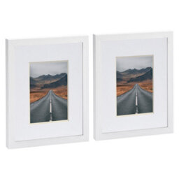 "Nicola Spring Photo Frames With 4"" X 6"" Mount - 8"" X 10"" - White/white - Pack Of 2" - thumbnail 1