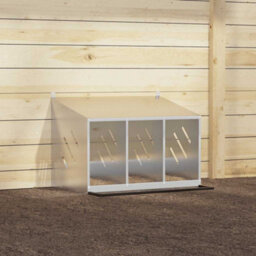 Walplus Chicken Nesting Box With 3 Compartments Galvanized Silver Metal - thumbnail 4