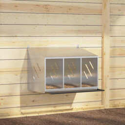 Walplus Chicken Nesting Box With 3 Compartments Galvanized Silver Metal