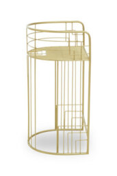 Orsina  Modern Gold Finish Lounge Chair, U-Shaped Metallic Armchair, Accent Chair, Chair With Sleek Wireframe - thumbnail 3