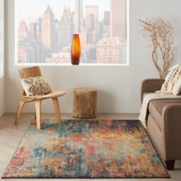 Multicolor Abstract Modern Easy To Clean Rug For Dining Room-160Cm X 221Cm - thumbnail 1