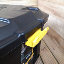 Samuel Alexander 2 X 75L Heavy Duty Trunks On Wheels Sturdy, Lockable, Stackable And Nestable Design Storage Chest With Clips In Black - thumbnail 5