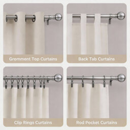 Oxford Homeware Satin Brushed Silver Effect Extendable Curtain Pole With Metal Ball Finials, (L)1600mm-3000mm (Dia) 28mm - thumbnail 6