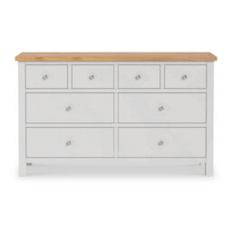 Farro Grey Xl 8 Drawer Chest Fully Assembled - Painted With Oak Top By Roseland Furniture - thumbnail 4