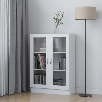 Berkfield Vitrine Cabinet White 82.5X30.5X115 Cm Engineered Wood - image 1