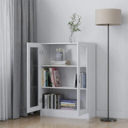Berkfield Vitrine Cabinet White 82.5X30.5X115 Cm Engineered Wood - thumbnail 3