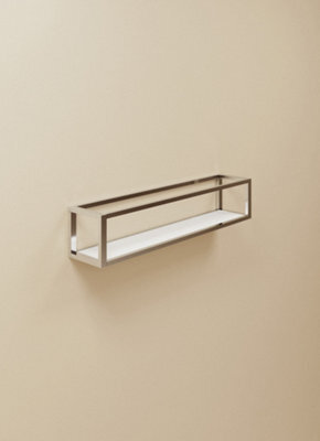 Cosmic Shelf With Towel Rail, Silver Gloss, Wall-Mounted, 55 Cm. Collection The Grid - image 1