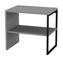 Urbn-Living Urbnliving 100Cm Width Grey Steel Frame Wooden Coffee Table & 2 X 40Cm Sofa Side End Open Storage Unit - thumbnail 6
