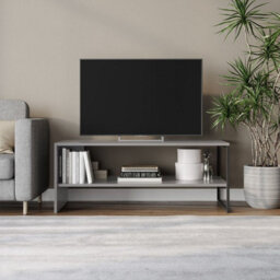 Urbn-Living Urbnliving 100Cm Width Grey Steel Frame Wooden Coffee Table & 2 X 40Cm Sofa Side End Open Storage Unit - thumbnail 4