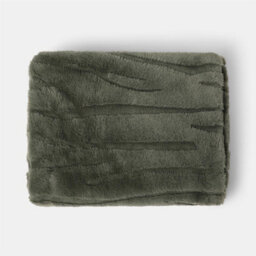 Ohs Carved Faux Fur Fleece Throw Supersoft Thermal Blanket - 120 X 150Cm - Woodland Green - thumbnail 3