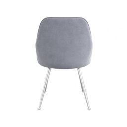 LPD Tara Dining Chair In Grey Colour Velvet Fabric With Metal Legs Set Of 2 - thumbnail 4