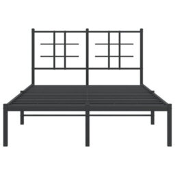 Berkfield Metal Bed Frame Without Mattress With Headboard Black 120X200Cm - thumbnail 5