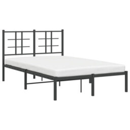 Berkfield Metal Bed Frame Without Mattress With Headboard Black 120X200Cm - thumbnail 4