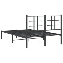 Berkfield Metal Bed Frame Without Mattress With Headboard Black 120X200Cm - thumbnail 7