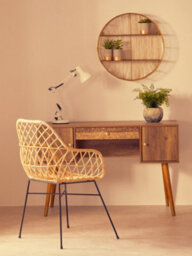 Orsina Rattan Chair, Easy To Clean Outdoor Chair, Backrest Rattan Office Chair - thumbnail 7
