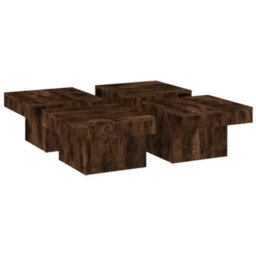Vidaxl Coffee Table Smoked Oak 90X90X28 Cm Engineered Wood - thumbnail 4