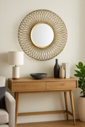 Aspect Furniture Juliet Round Accent Mirror,sunburst Design,gold - thumbnail 2