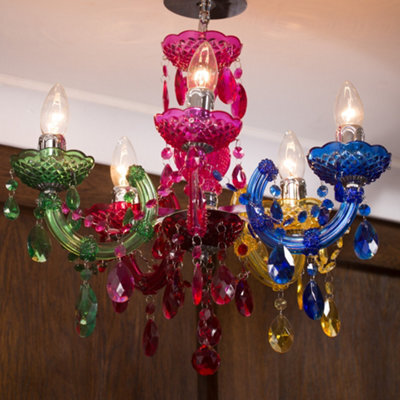 Litecraft Marie Therese Multicolour 5 Light Chandelier - image 1