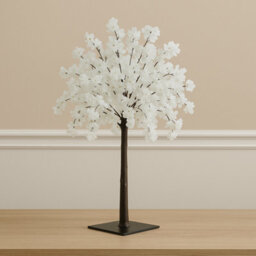 Sandra Chaircovers Wedding General 120Cm White Artificial Wisteria Cherry Bloom Tree, Single Tabletop Centrepiece, Steel Base Design - thumbnail 4