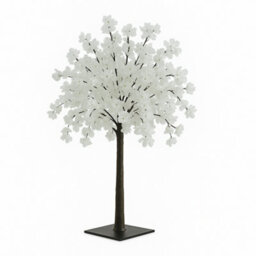 Sandra Chaircovers Wedding General 120Cm White Artificial Wisteria Cherry Bloom Tree, Single Tabletop Centrepiece, Steel Base Design - thumbnail 5