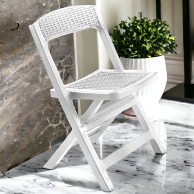 Urbn-Garden Urbngarden 79Cm Height 6 Pcs Collapsible Outdoor Folding White Garden Chairs Camping Patio Lounge - image 1