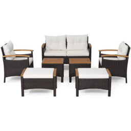 Gainoom 7 Piece Patio Rattan Sofa Set Outdoor Wicker Conversation Set W/ Cushions - thumbnail 9