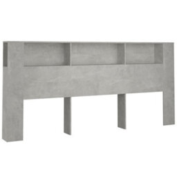 Berkfield Headboard Cabinet Concrete Grey 220X18.5X104.5 Cm - thumbnail 2