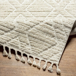 Livabliss Nora-Geometric Grey Ivory High Pile Fringe Living Dining Bedroom Rug 200 X 275 Cm Easy Care, Non Shedding - thumbnail 4