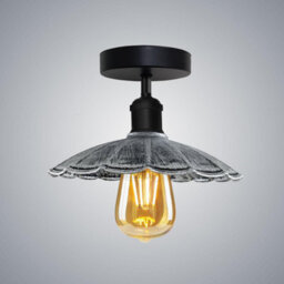 Industrial-Semi Flush Mount Ceiling Light With 22Cm Brushed Silver Umbrella Shade For Kitchen Bathroom Living Room - thumbnail 3
