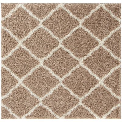 The Rugs Moroccan Shaggy Rugs And Runners Soft High Pile Beige And Ivory Living Room Kitchen Hallway 720 - image 1