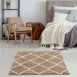The Rugs Moroccan Shaggy Rugs And Runners Soft  High Pile Beige And Ivory Living Room Kitchen Hallway 720 - thumbnail 4