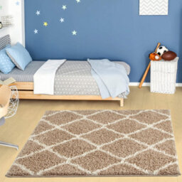 The Rugs Moroccan Shaggy Rugs And Runners Soft  High Pile Beige And Ivory Living Room Kitchen Hallway 720 - thumbnail 5