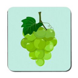 Benjamin Tate Design Green Grapes Placemat And Coaster Set With Wood Bottom Designer Artwork Limited Edition - thumbnail 3