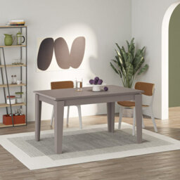 Decortie Tolmen Dining Table Rectangular Extendable Table Up To 6 Seater Contemporary Kitchen Table 140Wcm Living Room, Mocha Grey - thumbnail 1