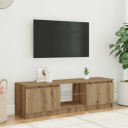 Berkfield Modern Tv Cabinet With Led Lights Artisian Oak 120X30X36 Cm Engineered Wood - thumbnail 3