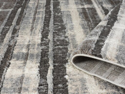 Eleanor Modern Embossed Contemporary Living Room Area Rug - Striped Design,grey,160 X 230 Cm - thumbnail 4
