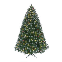 The Christmas Workshop 71240 200 Led Pre-Lit Frosted Berry Artificial Christmas Tree - thumbnail 1
