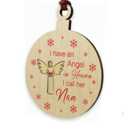 Red Ocean Remembrance Bauble Christmas Tree Decoration For Nan Wooden Plaque Memorial Gifts For Nan Keepsake - thumbnail 3