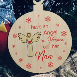Red Ocean Remembrance Bauble Christmas Tree Decoration For Nan Wooden Plaque Memorial Gifts For Nan Keepsake - thumbnail 5
