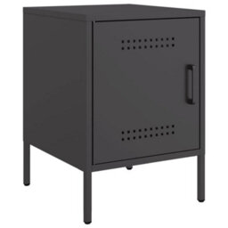Berkfield Bedside Cabinet Black 36X39X50.5 Cm Steel - thumbnail 2