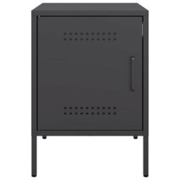 Berkfield Bedside Cabinet Black 36X39X50.5 Cm Steel - thumbnail 6
