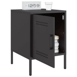 Berkfield Bedside Cabinet Black 36X39X50.5 Cm Steel - thumbnail 5